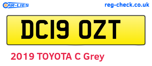 DC19OZT are the vehicle registration plates.