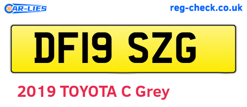 DF19SZG are the vehicle registration plates.