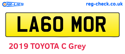 LA60MOR are the vehicle registration plates.