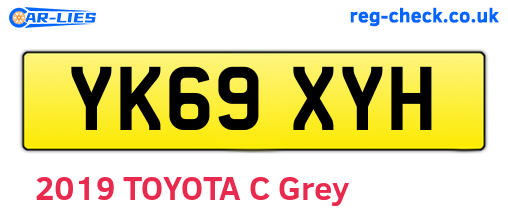 YK69XYH are the vehicle registration plates.