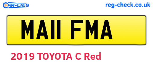 MA11FMA are the vehicle registration plates.