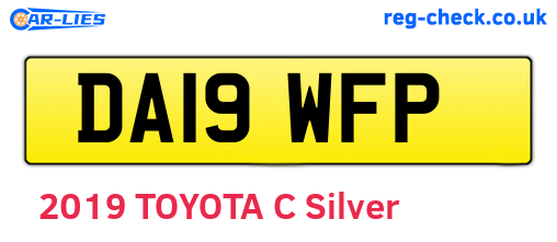 DA19WFP are the vehicle registration plates.