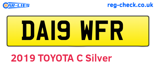 DA19WFR are the vehicle registration plates.