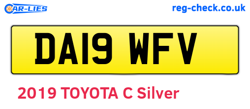 DA19WFV are the vehicle registration plates.