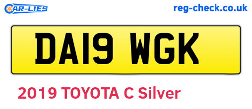 DA19WGK are the vehicle registration plates.