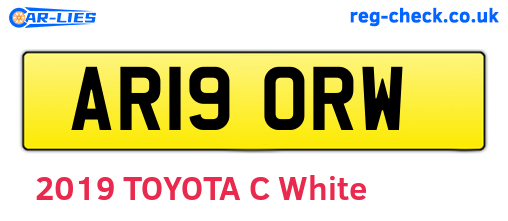 AR19ORW are the vehicle registration plates.