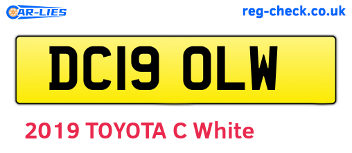 DC19OLW are the vehicle registration plates.
