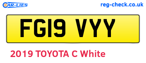 FG19VYY are the vehicle registration plates.