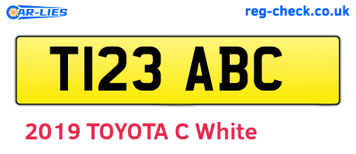 T123ABC are the vehicle registration plates.