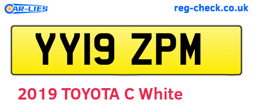 YY19ZPM are the vehicle registration plates.