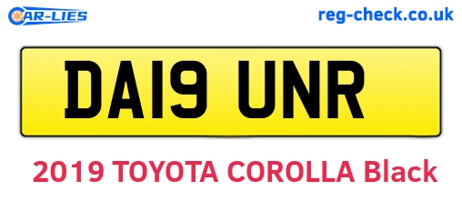 DA19UNR are the vehicle registration plates.