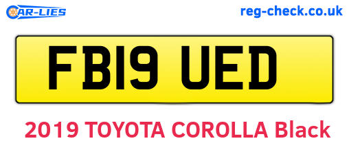 FB19UED are the vehicle registration plates.