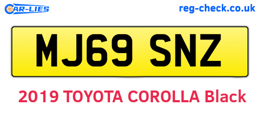 MJ69SNZ are the vehicle registration plates.