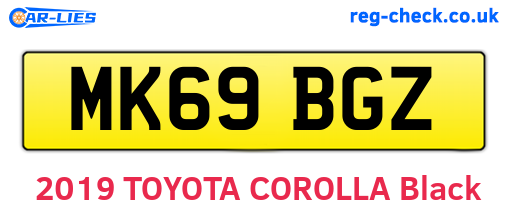 MK69BGZ are the vehicle registration plates.
