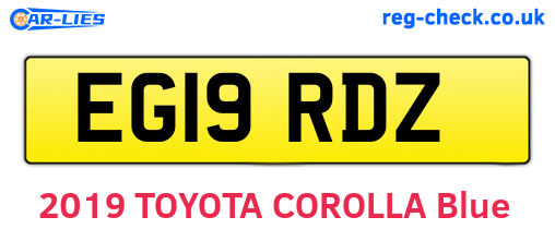 EG19RDZ are the vehicle registration plates.