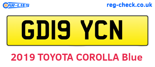 GD19YCN are the vehicle registration plates.