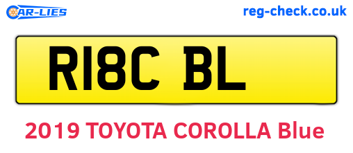 R18CBL are the vehicle registration plates.