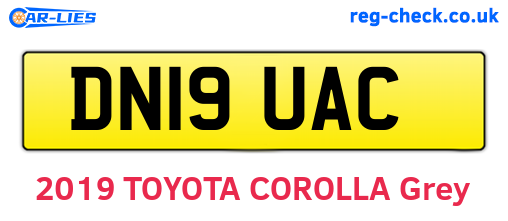 DN19UAC are the vehicle registration plates.