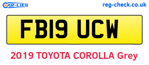 FB19UCW are the vehicle registration plates.