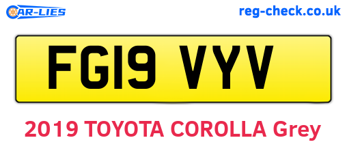 FG19VYV are the vehicle registration plates.