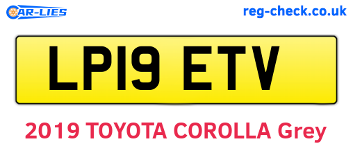 LP19ETV are the vehicle registration plates.