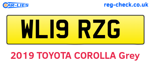WL19RZG are the vehicle registration plates.