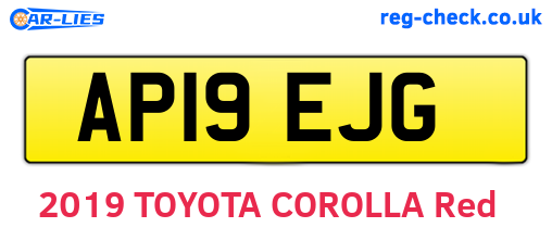 AP19EJG are the vehicle registration plates.