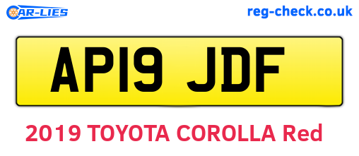 AP19JDF are the vehicle registration plates.