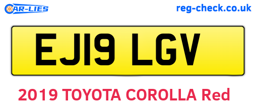 EJ19LGV are the vehicle registration plates.