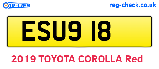 ESU918 are the vehicle registration plates.