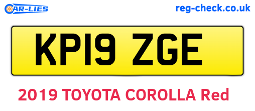 KP19ZGE are the vehicle registration plates.