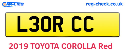 L30RCC are the vehicle registration plates.