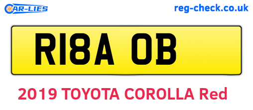 R18AOB are the vehicle registration plates.