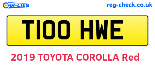 T100HWE are the vehicle registration plates.