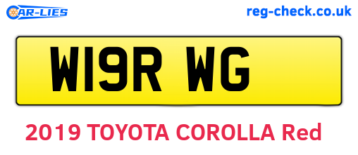 W19RWG are the vehicle registration plates.