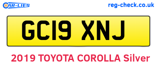GC19XNJ are the vehicle registration plates.