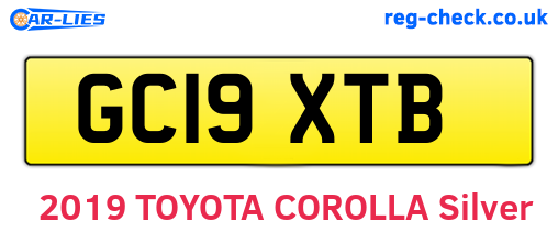 GC19XTB are the vehicle registration plates.