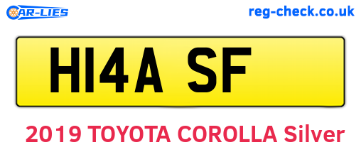 H14ASF are the vehicle registration plates.