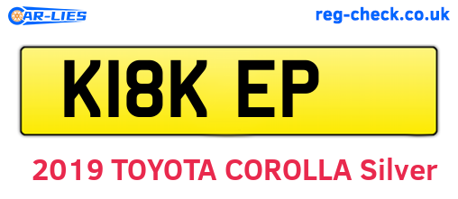 K18KEP are the vehicle registration plates.