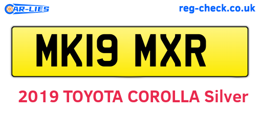 MK19MXR are the vehicle registration plates.