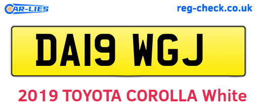 DA19WGJ are the vehicle registration plates.