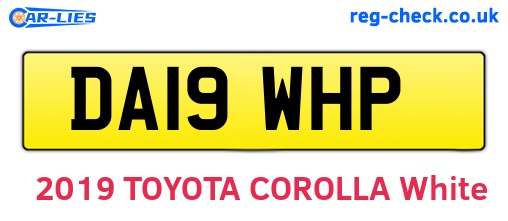 DA19WHP are the vehicle registration plates.
