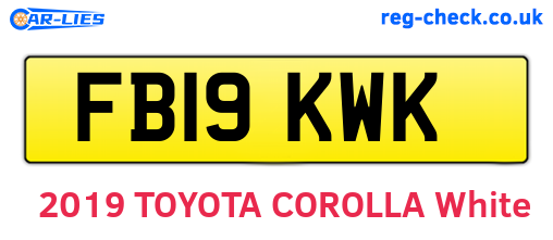 FB19KWK are the vehicle registration plates.