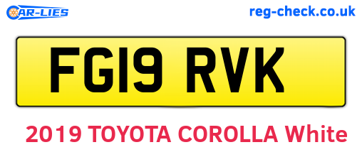 FG19RVK are the vehicle registration plates.