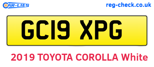 GC19XPG are the vehicle registration plates.