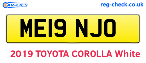 ME19NJO are the vehicle registration plates.