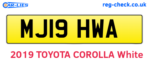 MJ19HWA are the vehicle registration plates.