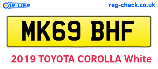 MK69BHF are the vehicle registration plates.