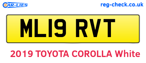 ML19RVT are the vehicle registration plates.