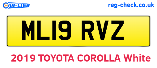 ML19RVZ are the vehicle registration plates.